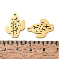 304ステンレスペンダント  サボテンチャーム  イオンプレーティング（ip）  18KGP本金メッキ  21x15x1.3mm  穴：1.8mm&nbsp;SA-CBAAC28-14G