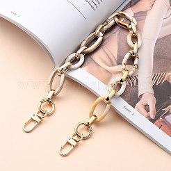 天然石風スタイルのアクリルバッグハンドル  亜鉛合金スイベルクラスプとccbプラスチックリンキングリング付き  バッグストラップ用交換アクセサリー用  ゴールドカラー  16.14インチ（41cm）&nbsp;AJEW-BA00013