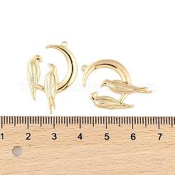真鍮チャーム  カドミウムフリー＆ニッケルフリー＆鉛フリー  鳥の月  18KGP本金メッキ  28x19x2mm  穴：1.2mm&nbsp;KK-Q816-29G