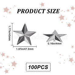 鉄ディスプレイ装飾  メタルスターオーナメント  生（メッキなし）  45x47.5x4mm&nbsp;IFIN-WH0011-36C-P