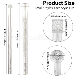 2個 2スタイル DIY 合金鋼レザークラフトスタンプ  プラチナ  108~109x9.5~19.5x9.5~20mm  1個/スタイル&nbsp;TOOL-GF0003-53C