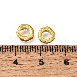 真鍮ビーズ  不規則なフラットラウンド  ラックめっき  長持ちメッキ  ゴールドカラー  7x7.5x2mm  穴：3.5mm&nbsp;KK-CBA0DF0-05B-G