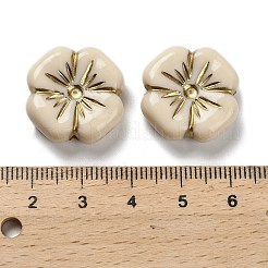 透明なアクリルビーズ  花  ゴールドライン入り  ビスク  19.5x19.5x7mm  穴：1.8mm  約230個/500g&nbsp;MACR-K359-41A