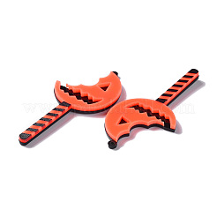 アクリルペンダント  ハロウィンかぼちゃスティック  サンゴ  70x32x4mm  穴：1.6mm&nbsp;LS-ENAM-D045-02B