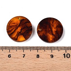 不透明樹脂ペンダント  ラウンド  サドルブラウン  18.5x3.5mm  穴：2mm&nbsp;RESI-T058-03A