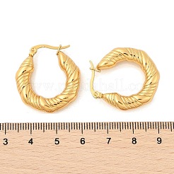 304ステンレススチールツイストフープピアス  ゴールドカラー  28x25.5x6.5mm&nbsp;EJEW-Q011-02G