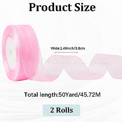 ポリエステルレースティルム  パールピンク  1-1/2インチ（39mm）  50ヤード/ロール&nbsp;OCOR-WH20001-22C