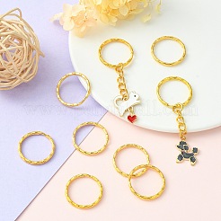 アイアン製キーリング  キーホルダー留め金のパーツ  ゴールドカラー  25x1.5mm&nbsp;KK-YW0002-13G