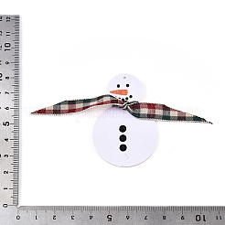 PUレザービッグペンダント  クリスマステーマ  ホワイト  雪だるま  55x37x2mm  穴：1.5mm&nbsp;FIND-N005-73A