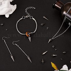 40個4スタイル304ステンレススチールペンダント  スパイク/コーン  ステンレス鋼色  6.5~18x3~7mm  穴：1.8~2mm  10個/スタイル&nbsp;STAS-SZ0002-36P