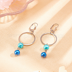 304ステンレススチールフープピアス  レバーバックフープピアス  ステンレス鋼色  19.5x11x5.5mm  穴：1.5mm  ピン：0.8mm  50個/箱&nbsp;STAS-UN0006-22P