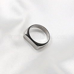 男性用長方形304ステンレススチール指輪  ステンレス鋼色  usサイズ10（19.8mm）&nbsp;FS-WGDBD74-08