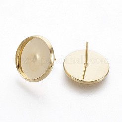 202 ステンレススチールスタッドピアス金具  304ステンレスピン付き  フラットラウンド  ゴールドカラー  12mm  10mm内径  ピン：0.9mm&nbsp;STAS-P221-08C-G