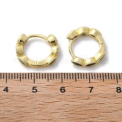 真鍮マイクロペーブキュービックジルコニアハギーフープピアス  長持ちメッキ  馬の目  ブラック  18KGP本金メッキ  13.5x15.5x3mm  ピン：0.8mm&nbsp;EJEW-K083-34G-A