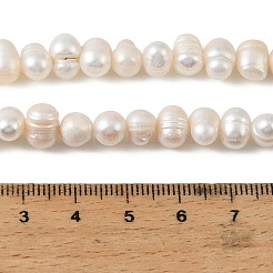 天然養殖淡水パールビーズ連売り  ポテト  グレードA  雪  6~7mm  穴：0.7mm  約54~57個/連  12.68~14.02''（32.2~35.6センチメートル）&nbsp;PEAR-L034-16B