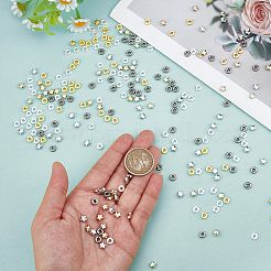500個2色ccbプラスチックビーズ  スター  1200個のccbプラスチックビーズ  フラットラウンド  ミックスカラー  6x6x3mm  穴：1.5mm&nbsp;CCB-ME0001-07