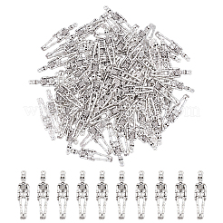 チベット風アロイペンダント100個  鉛フリー＆カドミウムフリー  スケルトン  アンティークシルバー  39x9.5x2.5mm  穴：1.5mm&nbsp;FIND-AR0002-12