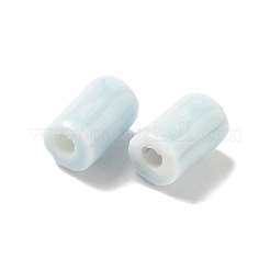 手作りの陶器ビーズ  コラム  ファンシーアンティーク施釉磁器  紺碧  10~11x6.5~7mm  穴：2~2.2mm&nbsp;PORC-P031-01A