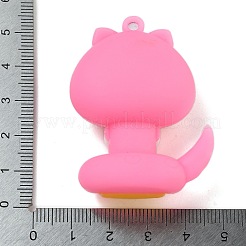 PVCペンダント  ヘビ  ショッキングピンク  48.5x38x21.5mm  穴：3mm&nbsp;FIND-R001-01A