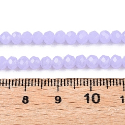 ジェイド風ガラスビーズ連売り  多面カット  ラウンド  ライラック  4.5x3.5mm  穴：0.9mm  約115~120個/連  16.54~17.4''（41~43.5センチメートル）&nbsp;LS-GLAA-T023-4mm-C01