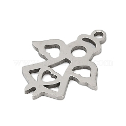 ステンレスペンダント201個  エンジェルチャーム  ステンレス鋼色  18x14.5x1mm  穴：1.4mm&nbsp;STAS-F316-07P