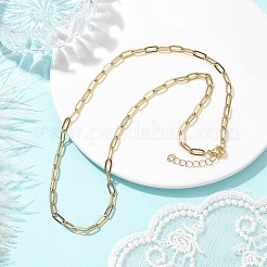 304ステンレススチールペーパークリップチェーンネックレス女性用  ゴールドカラー  19.88インチ（50.5cm）&nbsp;NJEW-JN04744