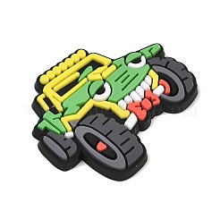 塩ビカボション  漫画の車  芝生の緑  34x35x4mm&nbsp;PL-T045-05G