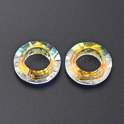 電気メッキガラスリンキングリング  クリスタル宇宙リング  プリズムリング  多面カット  丸いリング  クリアAB  20x5.5mm  内径：11mm  15個/ボード  4ボード/ボックス&nbsp;EGLA-N006-016