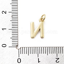 ラックメッキ真鍮チャーム  エナメルと丸カン付き  カドミウムフリー＆鉛フリー  長持ちメッキ  18KGP本金メッキ  文字L  文字N  11.5x7.5x1mm  穴：2.5mm&nbsp;KK-C065-03N-G
