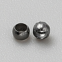 真鍮製つぶし玉カシメ玉  ロンデル  ガンメタ色  2x2mm  穴：1.4ミリメートル700個/ 10 G&nbsp;KK-WH0056-83A-B