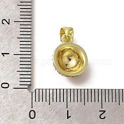 真鍮製マイクロパヴェクリアキュービックジルコニアエナメルペンダント  てんとう虫のチャーム  18KGP本金メッキ  13x10.5x5.5mm  穴：4mm&nbsp;KK-M297-05G