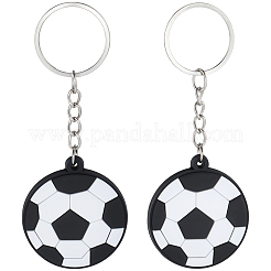 スポーツシリーズシリコンキーホルダー20個  プラチナ  サッカー  103mm&nbsp;KEYC-SC0002-01A