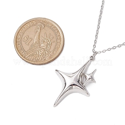 女性用スター合金アズキチェーンペンダントネックレス  プラチナ  17.72インチ（45cm）&nbsp;NJEW-JN05039