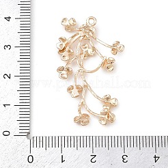 真鍮製コネクタチャーム  花のリンク  ライトゴールド  38x23x3.5mm  穴：1.5mmと1.2mm&nbsp;KK-F918-03KCG