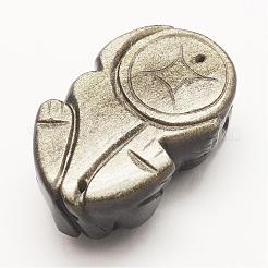 天然な金色の光沢のオブシディアンのリンク  パイ秀  37x23.5x15mm  穴：1.5mm&nbsp;G-G660-23