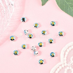 プレシオサ® マキシマ クリスタル 縫い付けカップ  チェコクリスタル  真鍮製爪付き台座付き  719 37 085 チャトン（丸）  銀  50730 200 エメラルド AB  ss29（6.15~6.35mm）&nbsp;Y-PRC-SS29-50730-200-S
