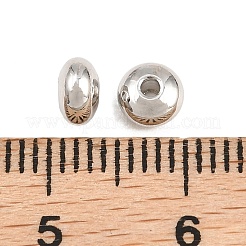 真鍮ビーズ  ロンデル  ラックめっき  長持ちメッキ  鉛フリー＆カドミウムフリー  プラチナ  5x3mm  穴：1.2mm&nbsp;KK-CBA78C7-28C-P