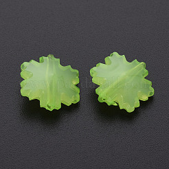 模造ゼリーアクリルビーズ  多面カット  スノーフレーク  薄緑  15x14x6mm  穴：1.6mm  約197個/102g&nbsp;LS-MACR-S373-92-E06