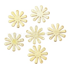 ラックメッキ真鍮製コネクタチャーム  カドミウムフリー＆鉛フリー  花のリンク  長持ちメッキ  24KGP本金メッキ  18x17x1mm  穴：1.2mm&nbsp;KK-M250-04G