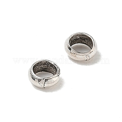 真鍮製つぶし玉カシメ玉  カドミウムフリー＆ニッケルフリー＆鉛フリー  ロンデル  アンティークシルバー  4mm  穴：3mm  約10000個/袋&nbsp;E002-4mm-AS-NF