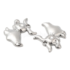 変色しない304ステンレススチールペンダント  犬チャーム  ステンレス鋼色  20x24x3mm  穴：1.8mm&nbsp;STAS-Z041-28P