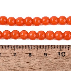 オペークソリッドカラーガラスビーズ連売り  ラウンド  トマト  6~6.5mm  穴：1.4mm  約67~70個/連  14.76インチ〜15.16インチ（37.5~38.5cm）&nbsp;X-GLAA-T032-P6mm-18