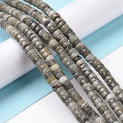 天然石瑪瑙ビーズ連売り  ヒシビーズ  フラットラウンド/ディスク  6x3mm  穴：0.6mm  約127個/連  15.75''（40センチメートル）&nbsp;G-E185-03