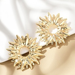 合金スタンドピアス  花  ゴールドカラー  57.5x57.5mm&nbsp;EJEW-D300-02G-03