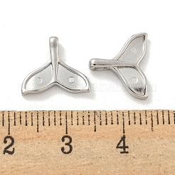 エナメル用304ステンレススチールカボションセッティング  マーメイドテールチャーム  ステンレス鋼色  10.5x12x2.7mm  穴：1.4x2mm&nbsp;STAS-L278-041P