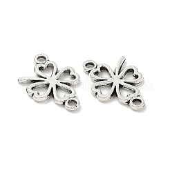 チベット風合金中空クローバーコネクタチャーム  アンティークシルバー  11x16.5x1.5mm  穴：1.4mm&nbsp;TIBE-S324-08AS