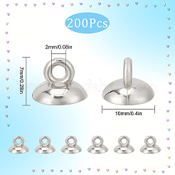 プラスチックビーズキャップペンダントベイル200個  グローブガラスバブルカバーペンダント用  プラチナ  7x10mm  穴：2mm  内径：9mm&nbsp;KY-SC0001-68P