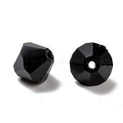 チェコガラスビーズ  多面カット  双円錐形  ブラック  直径6mm  穴：0.8mm  144個/グロス&nbsp;302_6mm280