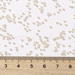 MIYUKIラウンドロカイユビーズ  日本製シードビーズ  15/0  （rr2352)シルバーライニング淡い桃のオパール  1.5mm  穴：0.7mm  約5555個/10g&nbsp;X-SEED-G009-RR2352