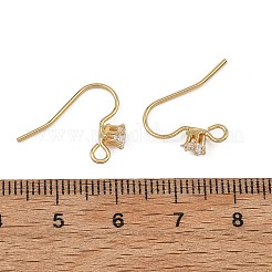 シェグレース 真鍮 パヴェ キュービックジルコニア イヤリング金具  耳ワイヤー  18KGP本金メッキ  14x4.5mm  穴：2mm  ピン：0.7mm&nbsp;XGRQ4S738-740G
